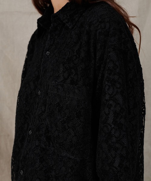 ONCILY（オンシェリー）の「FLOCKY LACE SHEER SHIRT