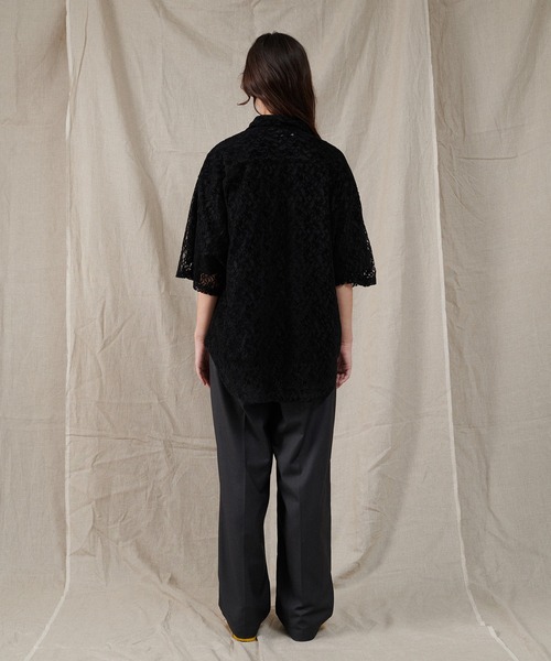 レキップ　ジャージィ ジャケット　フロッキーレースブラウスおまとめ　コート セール】FLOCKY LACE SHEER SHIRT / フロッキーレースシアー
