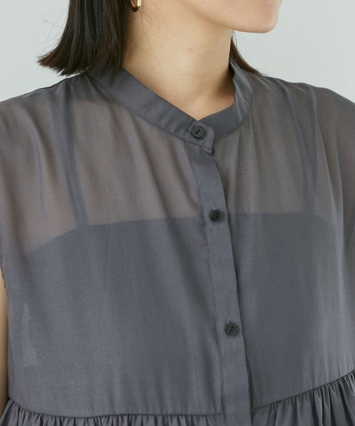VIS（ビス）の「【洗える】シアーフリルブラウス（シャツ/ブラウス・レディース・ホワイト/チャコールグレー/ベージュ・FREE）」の17枚目の写真