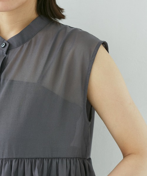 VIS（ビス）の「【洗える】シアーフリルブラウス（シャツ/ブラウス・レディース・ホワイト/チャコールグレー/ベージュ・FREE）」の18枚目の写真