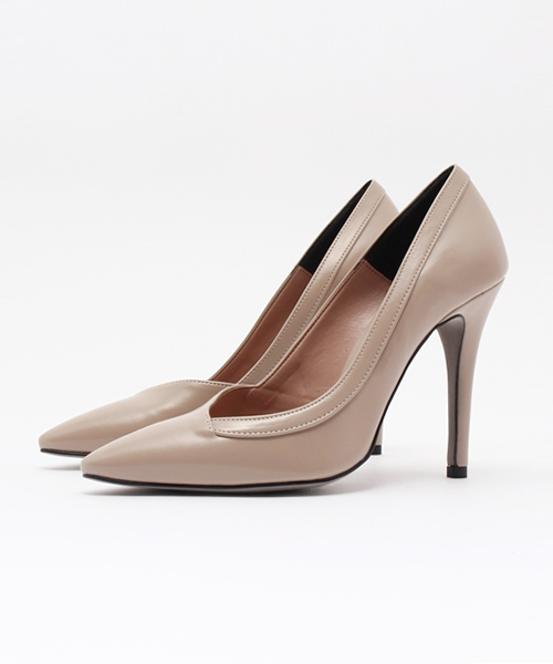 ROSE BUD（ローズバッド）の「(DMG)4915 ASYMMETRIC/F HEEL PUMPS[結婚式＆パーティー] 【中国版ViVi掲載】フェイクレザーヒールパンプス（パンプス・レディース・ブラック/グレー系その他/イエロー系その他・35/36/38/39/37）」の2枚目の写真