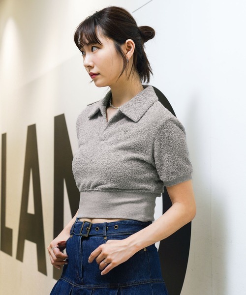 MAGPIEROBIN（マグパイロビン）の「MAGPIE ROBIN／TERRYカラーT（Tシャツ/カットソー・レディース・ライトグリーン/ホワイト/グレー/ベビーピンク・FREE）」の2枚目の写真