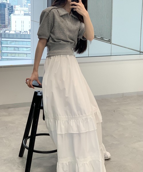 MAGPIEROBIN（マグパイロビン）の「MAGPIE ROBIN／TERRYカラーT（Tシャツ/カットソー・レディース・ライトグリーン/ホワイト/グレー/ベビーピンク・FREE）」の14枚目の写真