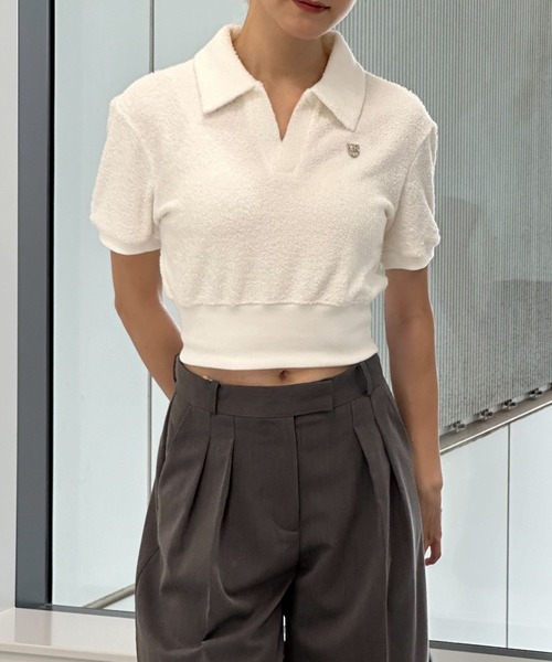 MAGPIEROBIN（マグパイロビン）の「MAGPIE ROBIN／TERRYカラーT（Tシャツ/カットソー・レディース・ライトグリーン/ホワイト/グレー/ベビーピンク・FREE）」の9枚目の写真