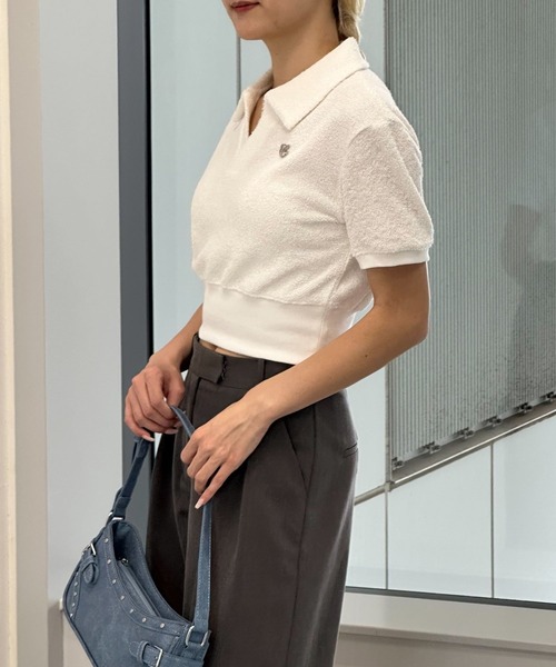 MAGPIEROBIN（マグパイロビン）の「MAGPIE ROBIN／TERRYカラーT（Tシャツ/カットソー・レディース・ライトグリーン/ホワイト/グレー/ベビーピンク・FREE）」の11枚目の写真