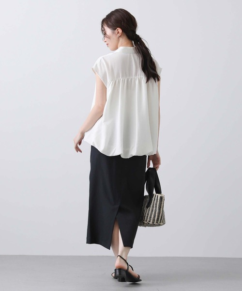 Gready Brilliant（グレディブリリアン）の「Ｅ衿バルーンフレンチブラウス（シャツ/ブラウス・レディース・オフホワイト/ブラウン・FREE）」の5枚目の写真