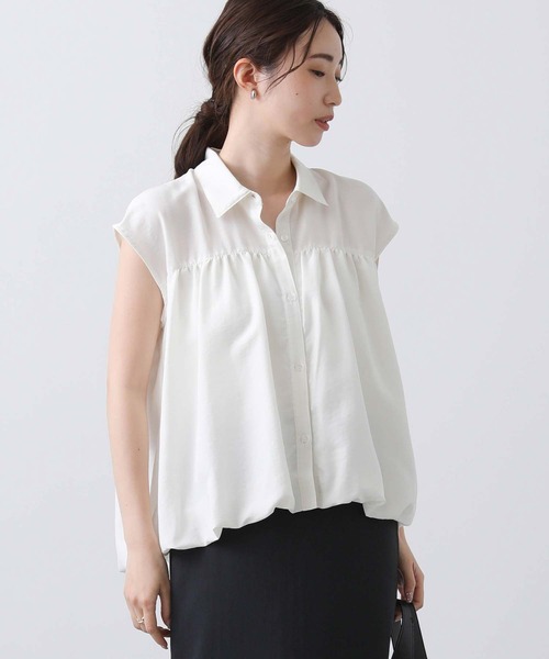 Gready Brilliant（グレディブリリアン）の「Ｅ衿バルーンフレンチブラウス（シャツ/ブラウス・レディース・オフホワイト/ブラウン・FREE）」の7枚目の写真