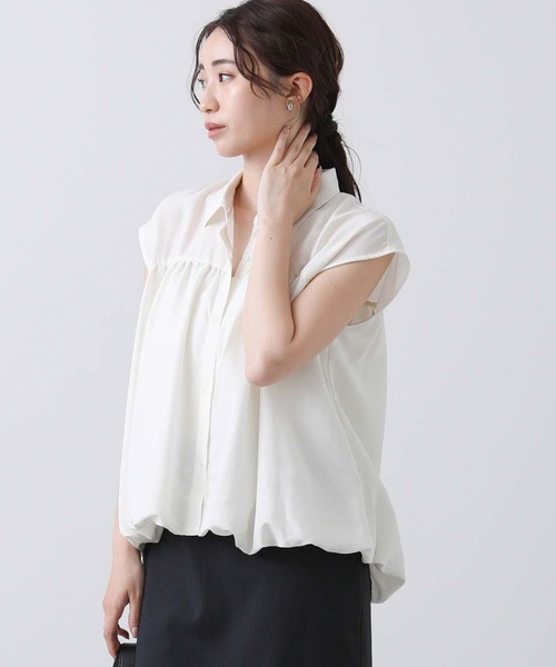 Gready Brilliant（グレディブリリアン）の「Ｅ衿バルーンフレンチブラウス（シャツ/ブラウス・レディース・オフホワイト/ブラウン・FREE）」の10枚目の写真