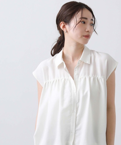 Gready Brilliant（グレディブリリアン）の「Ｅ衿バルーンフレンチブラウス（シャツ/ブラウス・レディース・オフホワイト/ブラウン・FREE）」の11枚目の写真