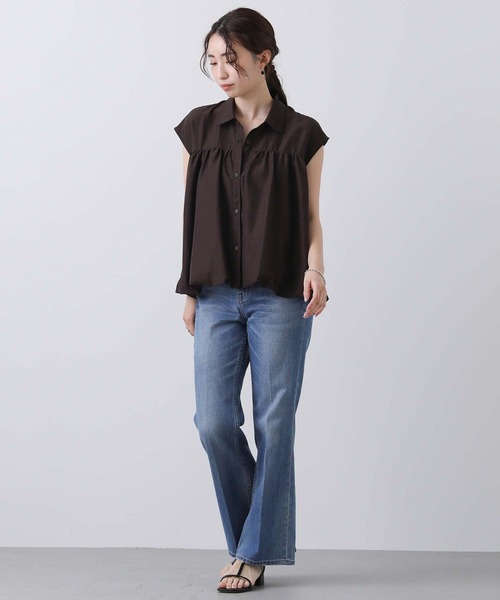 Gready Brilliant（グレディブリリアン）の「Ｅ衿バルーンフレンチブラウス（シャツ/ブラウス・レディース・オフホワイト/ブラウン・FREE）」の13枚目の写真