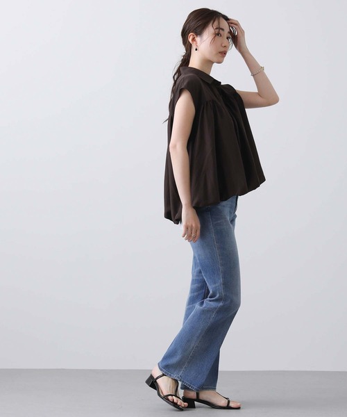 Gready Brilliant（グレディブリリアン）の「Ｅ衿バルーンフレンチブラウス（シャツ/ブラウス・レディース・オフホワイト/ブラウン・FREE）」の14枚目の写真