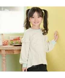 KP | 袖リボンラメボーダートレーナー(100～150)(その他トップス)
