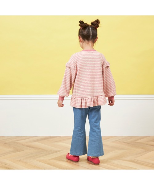 KP（ケーピー）の「袖リボンラメボーダートレーナー(100～150)（その他トップス・キッズ・ピンク/ミント・110cm/120cm/130cm/140cm/150cm/100cm）」の4枚目の写真