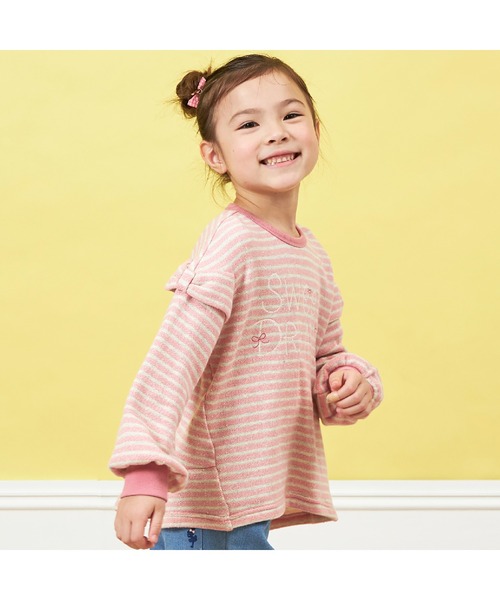 KP（ケーピー）の「袖リボンラメボーダートレーナー(100～150)（その他トップス・キッズ・ピンク/ミント・110cm/120cm/130cm/140cm/150cm/100cm）」の5枚目の写真