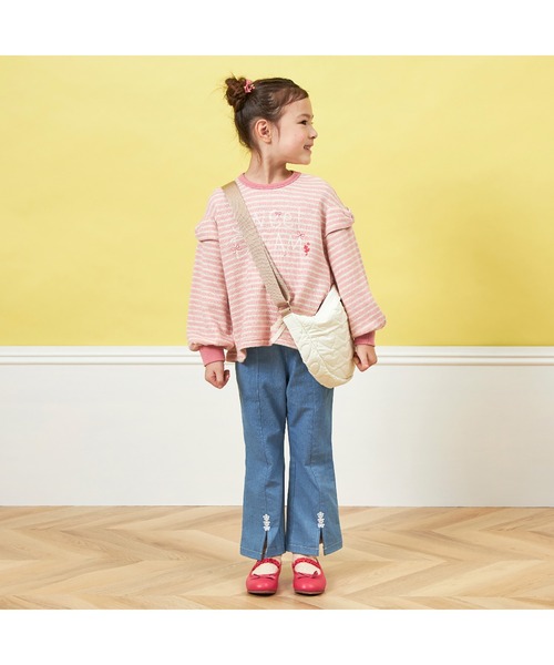 KP（ケーピー）の「袖リボンラメボーダートレーナー(100～150)（その他トップス・キッズ・ピンク/ミント・110cm/120cm/130cm/140cm/150cm/100cm）」の7枚目の写真