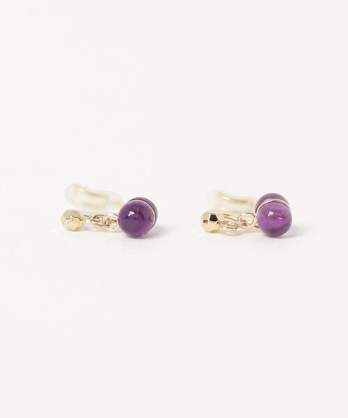 itam（アイタム）の「【itam】アイタム/ 天然石NATURAL STONE 2STONES ブラス ノンホールピアス（イヤリング・レディース・パープル系その他/グリーン系その他/オレンジ系その他/ホワイト系その他/ブルー系その他・FREE）」の9枚目の写真