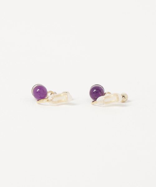 itam（アイタム）の「【itam】アイタム/ 天然石NATURAL STONE 2STONES ブラス ノンホールピアス（イヤリング・レディース・パープル系その他/グリーン系その他/オレンジ系その他/ホワイト系その他/ブルー系その他・FREE）」の10枚目の写真
