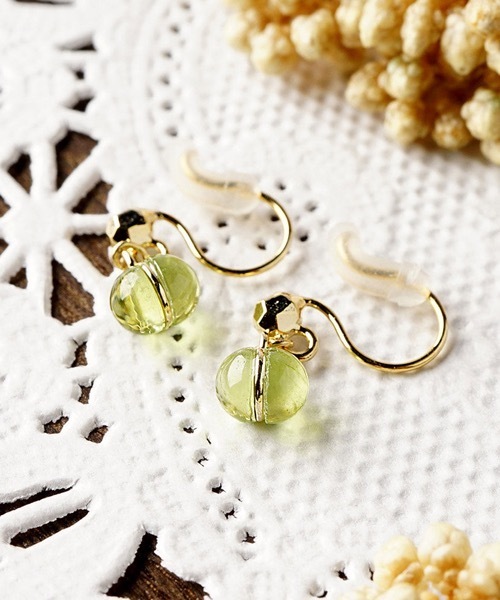 itam（アイタム）の「【itam】アイタム/ 天然石NATURAL STONE 2STONES ブラス ノンホールピアス（イヤリング・レディース・パープル系その他/グリーン系その他/オレンジ系その他/ホワイト系その他/ブルー系その他・FREE）」の3枚目の写真
