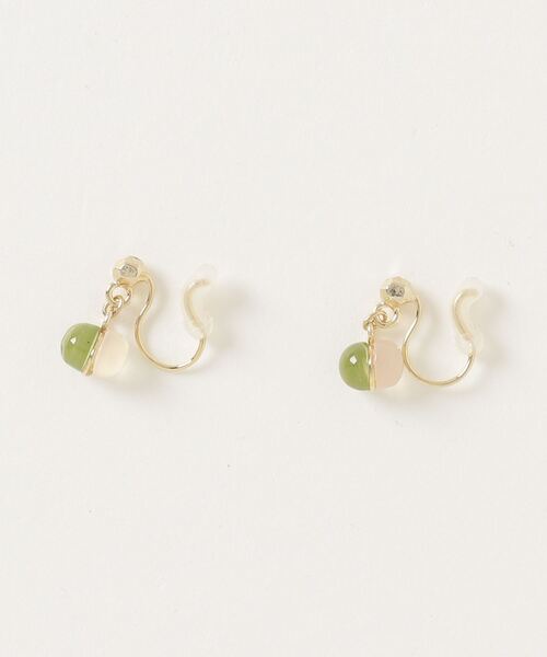 itam（アイタム）の「【itam】アイタム/ 天然石NATURAL STONE 2STONES ブラス ノンホールピアス（イヤリング・レディース・パープル系その他/グリーン系その他/オレンジ系その他/ホワイト系その他/ブルー系その他・FREE）」の7枚目の写真