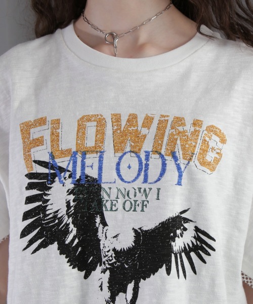 OKIRAKU(オキラク)の「(OKIRAKU×ROSEBUD)メッシュレイヤード スリーブ Tシャツ(スウェット・レディース・ホワイト系その他/グレー・FREE)」の9枚目の写真