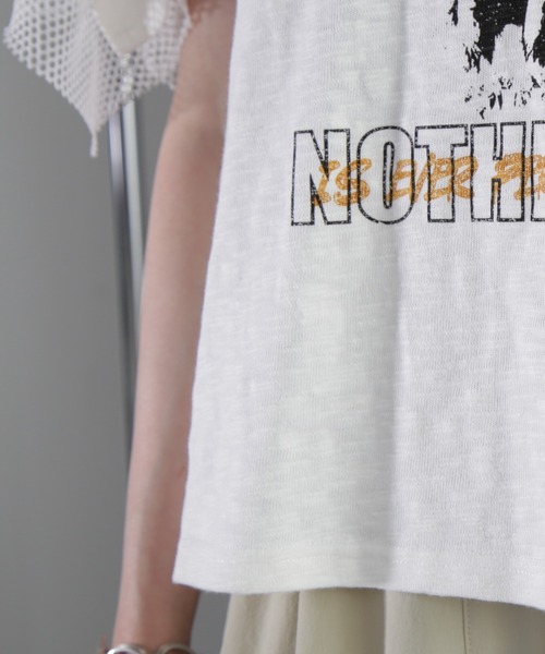 OKIRAKU(オキラク)の「(OKIRAKU×ROSEBUD)メッシュレイヤード スリーブ Tシャツ(スウェット・レディース・ホワイト系その他/グレー・FREE)」の11枚目の写真