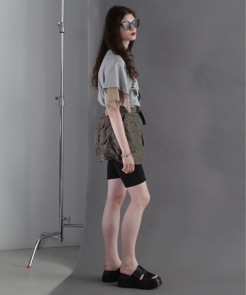 OKIRAKU(オキラク)の「(OKIRAKU×ROSEBUD)メッシュレイヤード スリーブ Tシャツ(スウェット・レディース・ホワイト系その他/グレー・FREE)」の16枚目の写真