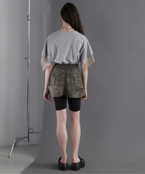 OKIRAKU(オキラク)の「(OKIRAKU×ROSEBUD)メッシュレイヤード スリーブ Tシャツ(スウェット・レディース・ホワイト系その他/グレー・FREE)」の17枚目の写真