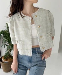 one after another NICE CLAUP | 【再入荷】ツイードジャケット(ノーカラージャケット)