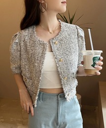 one after another NICE CLAUP | 【再入荷】ツイードジャケット(ノーカラージャケット)