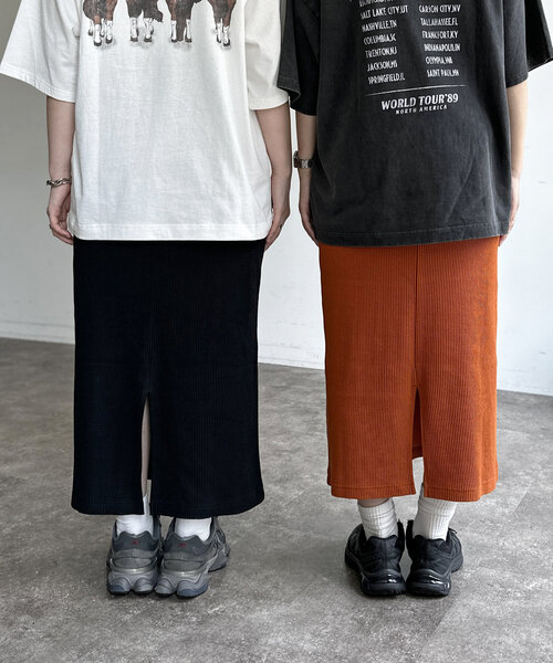 CPCM（シーピーシーエム）の「リブスカート（スカート・レディース・オリーブ/オレンジ/ブラック/グレー/アイボリー・SMALL/MEDIUM）」の8枚目の写真