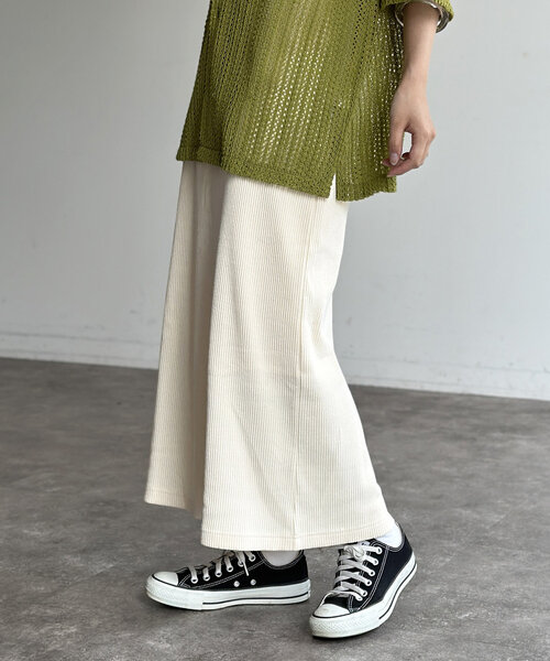 CPCM（シーピーシーエム）の「リブスカート（スカート・レディース・オリーブ/オレンジ/ブラック/グレー/アイボリー・SMALL/MEDIUM）」の9枚目の写真