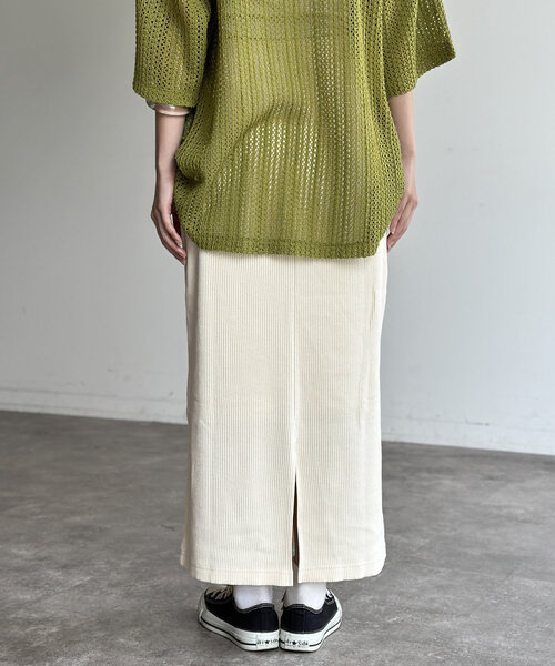 CPCM（シーピーシーエム）の「リブスカート（スカート・レディース・オリーブ/オレンジ/ブラック/グレー/アイボリー・SMALL/MEDIUM）」の13枚目の写真