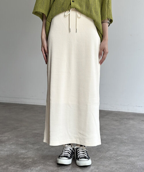 CPCM（シーピーシーエム）の「リブスカート（スカート・レディース・オリーブ/オレンジ/ブラック/グレー/アイボリー・SMALL/MEDIUM）」の14枚目の写真