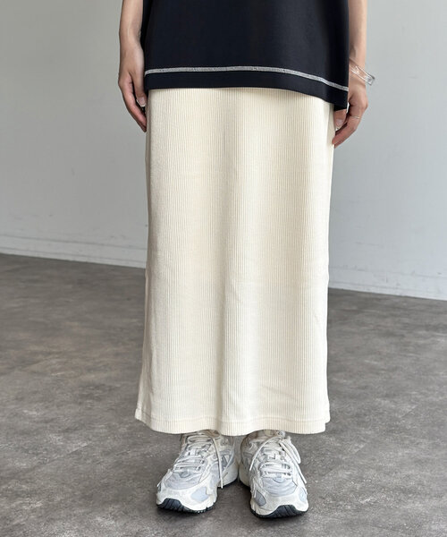 CPCM（シーピーシーエム）の「リブスカート（スカート・レディース・オリーブ/オレンジ/ブラック/グレー/アイボリー・SMALL/MEDIUM）」の17枚目の写真