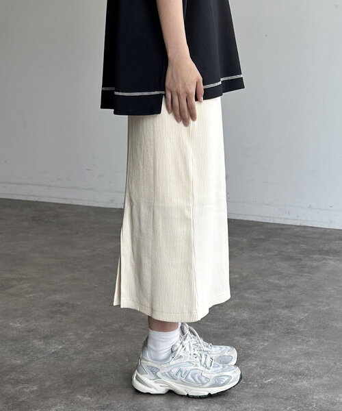 CPCM（シーピーシーエム）の「リブスカート（スカート・レディース・オリーブ/オレンジ/ブラック/グレー/アイボリー・SMALL/MEDIUM）」の18枚目の写真