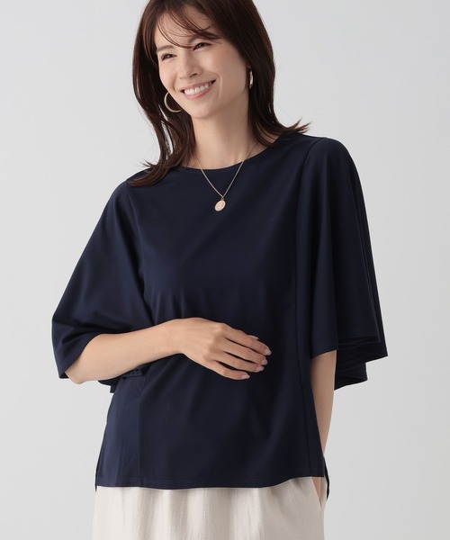 Elura(エルーラ)の「ドレスアップ袖フレアプルオーバー/131560(Tシャツ/カットソー・レディース・ブラック/ネイビー/ホワイト・MEDIUM/LARGE)」の1枚目の写真