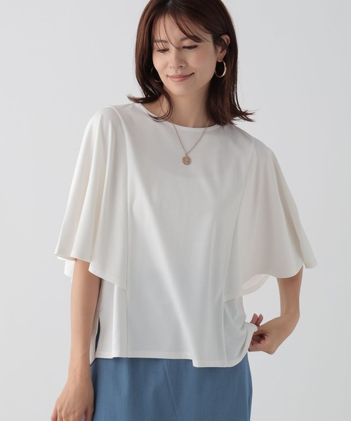 Elura(エルーラ)の「ドレスアップ袖フレアプルオーバー/131560(Tシャツ/カットソー・レディース・ブラック/ネイビー/ホワイト・MEDIUM/LARGE)」の2枚目の写真