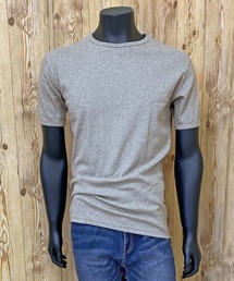 リブ 半袖 クルーネック Tシャツ デイリーウェア