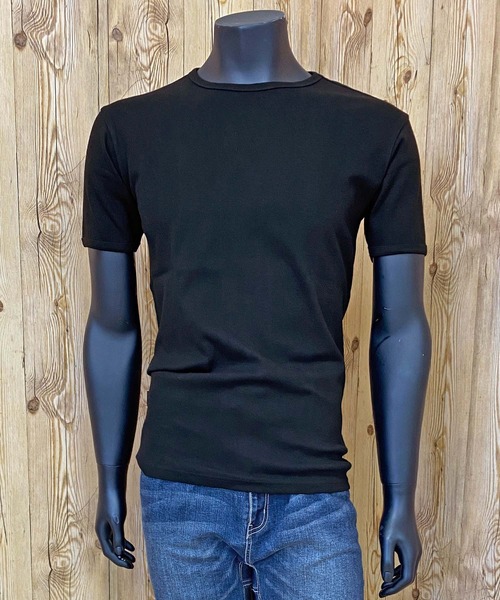 AVIREX(アヴィレックス)の「リブ 半袖 クルーネック Tシャツ デイリーウェア(Tシャツ/カットソー・メンズ・ネイビー/ホワイト/杢グレー/チャコールグレー/ブラック/オリーブ・M/L/XL)」の2枚目の写真