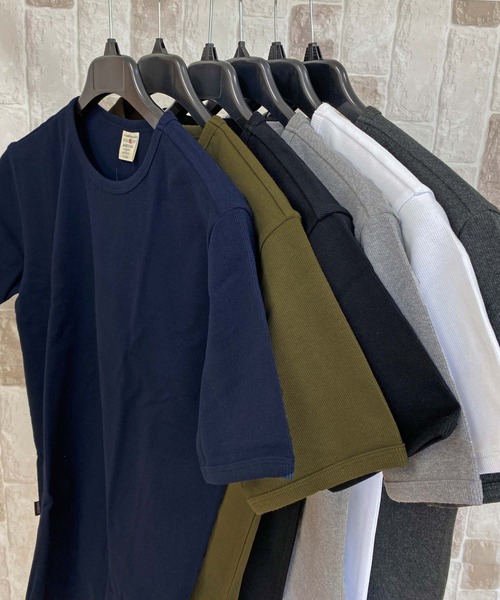 AVIREX(アヴィレックス)の「リブ 半袖 クルーネック Tシャツ デイリーウェア(Tシャツ/カットソー・メンズ・ネイビー/ホワイト/杢グレー/チャコールグレー/ブラック/オリーブ・M/L/XL)」の7枚目の写真