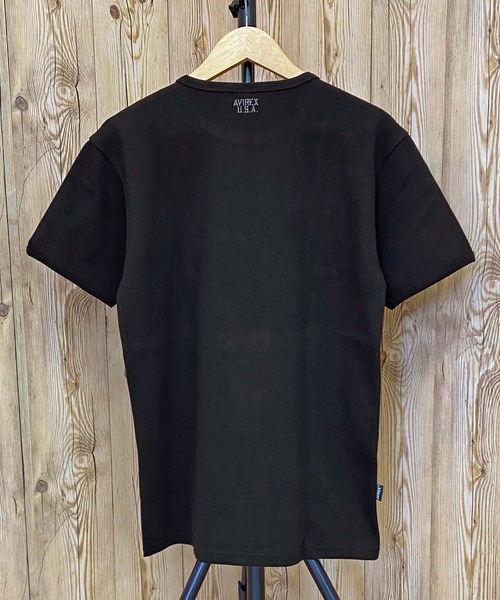 AVIREX(アヴィレックス)の「リブ 半袖 クルーネック Tシャツ デイリーウェア(Tシャツ/カットソー・メンズ・ネイビー/ホワイト/杢グレー/チャコールグレー/ブラック/オリーブ・M/L/XL)」の14枚目の写真
