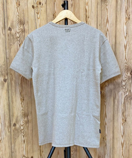 AVIREX(アヴィレックス)の「リブ 半袖 クルーネック Tシャツ デイリーウェア(Tシャツ/カットソー・メンズ・ネイビー/ホワイト/杢グレー/チャコールグレー/ブラック/オリーブ・M/L/XL)」の20枚目の写真