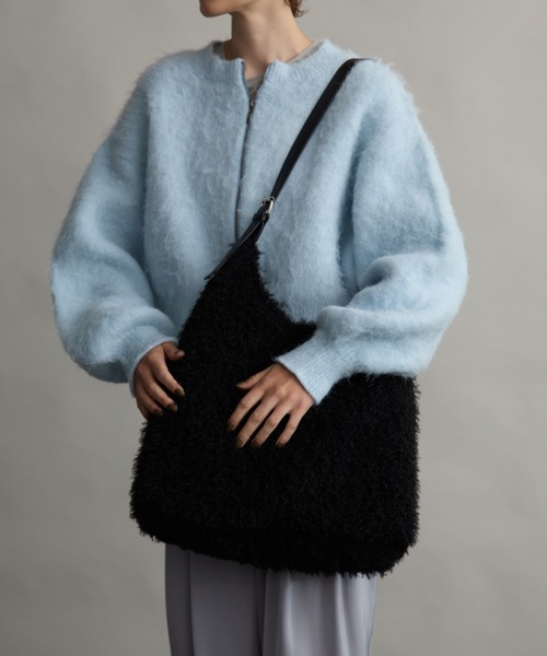 Aunt Marie's（アントマリーズ）の「ボアレザーハンドルBAG/A4・ノートパソコン収納可（ハンドバッグ・レディース・ブラック/グレイッシュベージュ/モカ・FREE）」の7枚目の写真