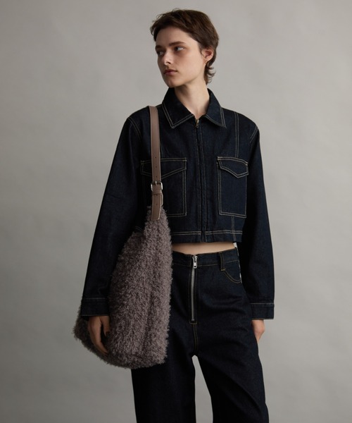 Aunt Marie's（アントマリーズ）の「ボアレザーハンドルBAG/A4・ノートパソコン収納可（ハンドバッグ・レディース・ブラック/グレイッシュベージュ/モカ・FREE）」の4枚目の写真