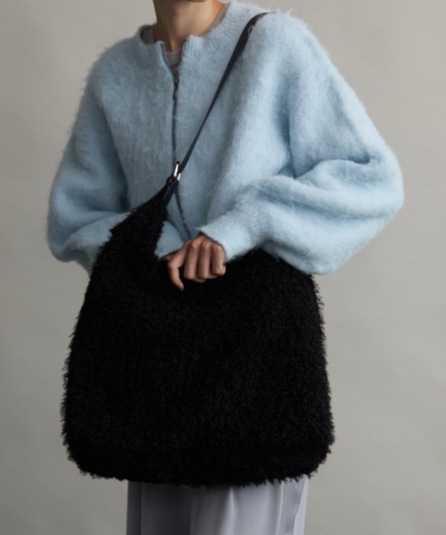 Aunt Marie's（アントマリーズ）の「ボアレザーハンドルBAG/A4・ノートパソコン収納可（ハンドバッグ・レディース・ブラック/グレイッシュベージュ/モカ・FREE）」の13枚目の写真