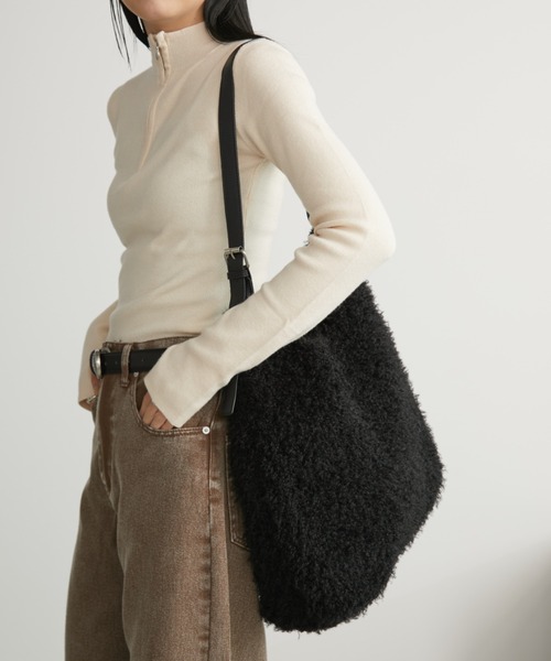 Aunt Marie's（アントマリーズ）の「ボアレザーハンドルBAG/A4・ノートパソコン収納可（ハンドバッグ・レディース・ブラック/グレイッシュベージュ/モカ・FREE）」の19枚目の写真