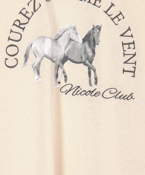 NICOLE CLUB(ニコル クラブ)の「ホースプリント+刺繍TEE(Tシャツ/カットソー・レディース・イエロー/オフホワイト/チャコールグレー・FREE)」の16枚目の写真