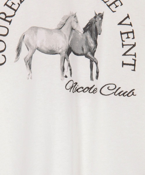 NICOLE CLUB(ニコル クラブ)の「ホースプリント+刺繍TEE(Tシャツ/カットソー・レディース・イエロー/オフホワイト/チャコールグレー・FREE)」の15枚目の写真