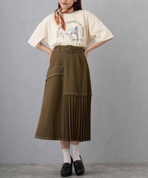 NICOLE CLUB(ニコル クラブ)の「ホースプリント+刺繍TEE(Tシャツ/カットソー・レディース・イエロー/オフホワイト/チャコールグレー・FREE)」の13枚目の写真