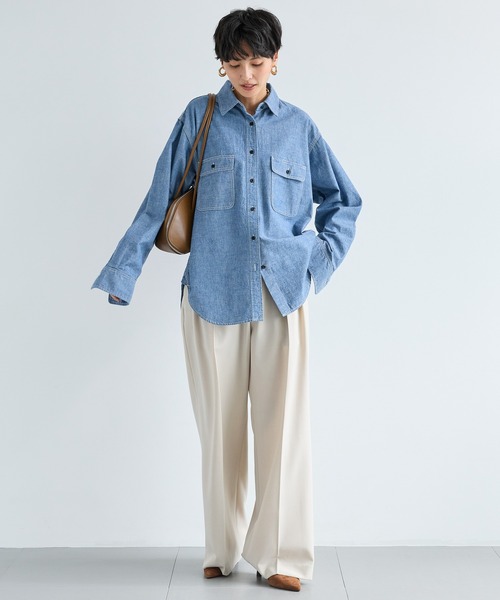 BARNYARDSTORM(バンヤードストーム)の「BARNYARDSTORM / 【スタイリスト若狭恵美さんご紹介アイテム】フラップダンガリーシャツ / マシンウォッシャブル(シャツ/ブラウス・レディース・インディゴブルー/ブルー系その他・FREE)」の12枚目の写真